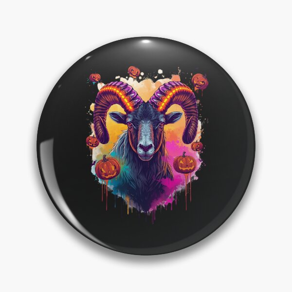 Item preview, Neon Halloween Ram – Glowing Fantasy Animal Art Design designed and sold by ColorSplash123.