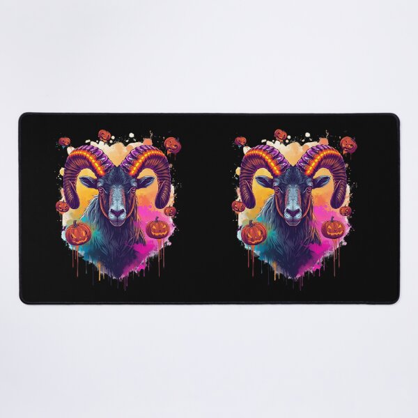Item preview, Neon Halloween Ram – Glowing Fantasy Animal Art Design designed and sold by ColorSplash123.