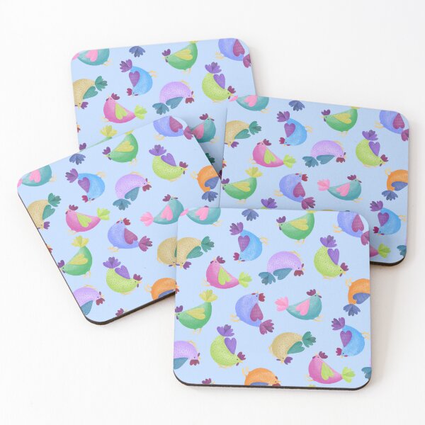 Item preview, Tossed Cute Rainbow Chickens Hens Chooks Chicks designed and sold by piptompatternco.