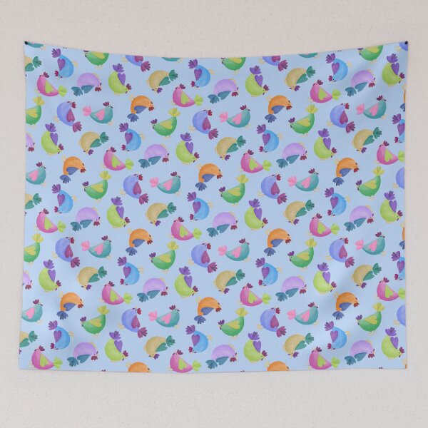 Item preview, Tossed Cute Rainbow Chickens Hens Chooks Chicks designed and sold by piptompatternco.