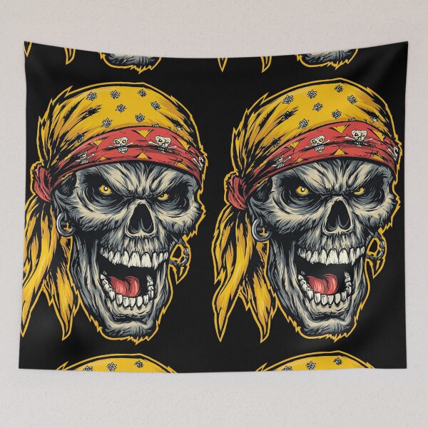 Item preview, Screaming Pirate Skull with Yellow and Red Bandanas designed and sold by Piotrek0001.