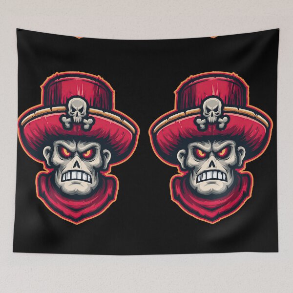 Item preview, Undead Pirate Mascot with Skull on Red Hat designed and sold by Piotrek0001.
