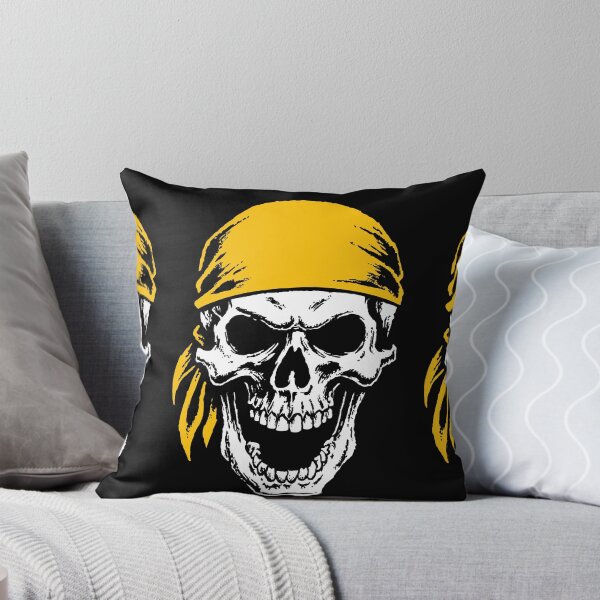 Item preview, Grinning Sketch Style Skull with a Yellow Bandana designed and sold by Piotrek0001.