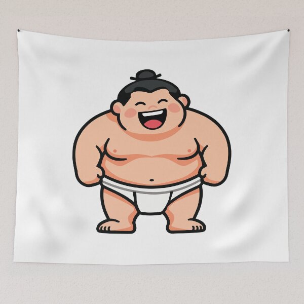 Item preview, Happy Cartoon Sumo Wrestler t-shirt  designed and sold by KARTICK DUTTA.