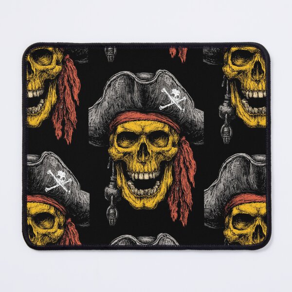 Item preview, Golden Pirate Skull with Red Bandana and Trinkets designed and sold by Piotrek0001.