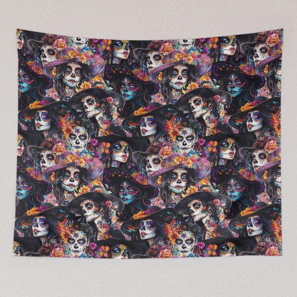 Item preview, Day of the Dead Portraits | Colorful Sugar Skull Art | Día de los Muertos Illustration designed and sold by natalidesign.
