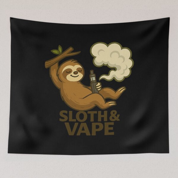 Item preview, Sloth & Vape – Funny Relaxed Vaping Sloth Design designed and sold by House of Taste Designs.