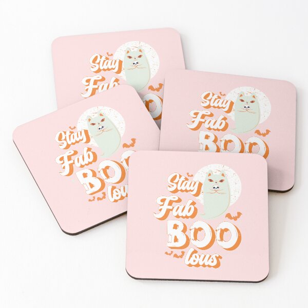 Item preview, Stay Fab-BOO-lous – Retro Spooky Cat Halloween Art designed and sold by chillaxcats.