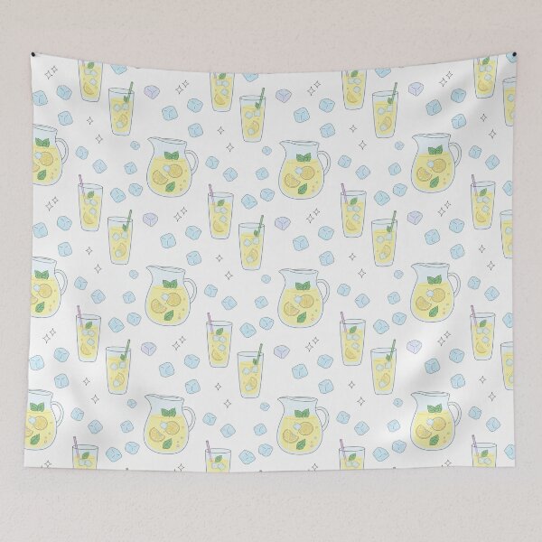 Item preview, Refreshing Summer Lemonade Pattern - Kawaii Ice and Citrus Printed Textile - Cold Drink Aesthetic designed and sold by DibuHumor.