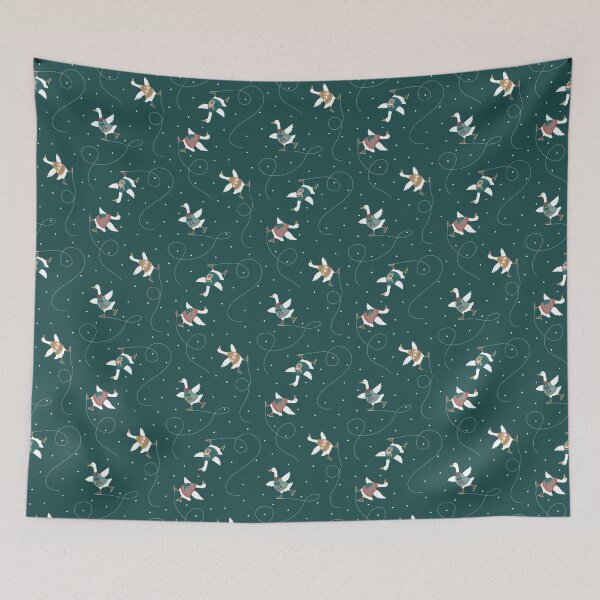 Item preview, Ice Skating Geese with Cute Christmas Sweaters designed and sold by piptompatternco.