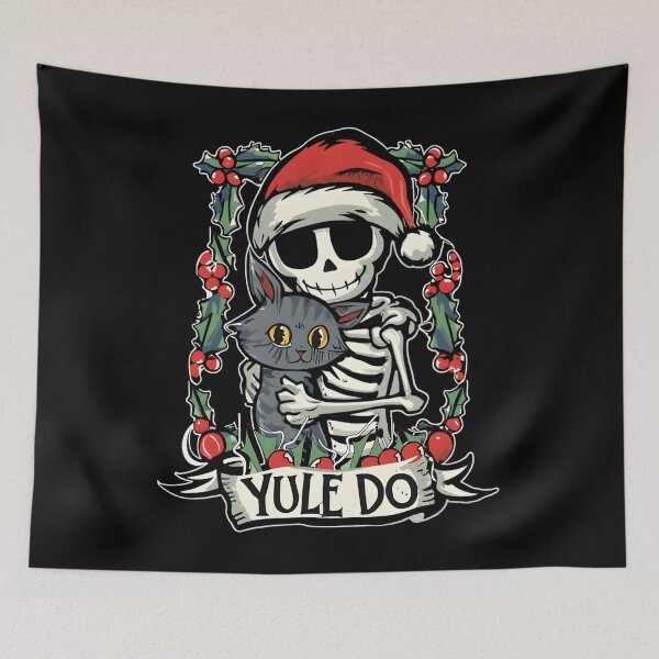 Item preview, Gothic Skeleton Cat – Holiday Yule designed and sold by urayevmutehh.