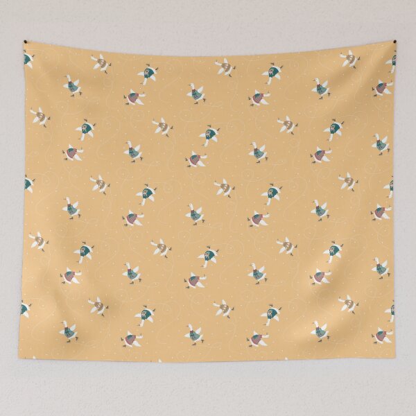 Item preview, Ice Skating Geese with Cute Christmas Sweaters designed and sold by piptompatternco.