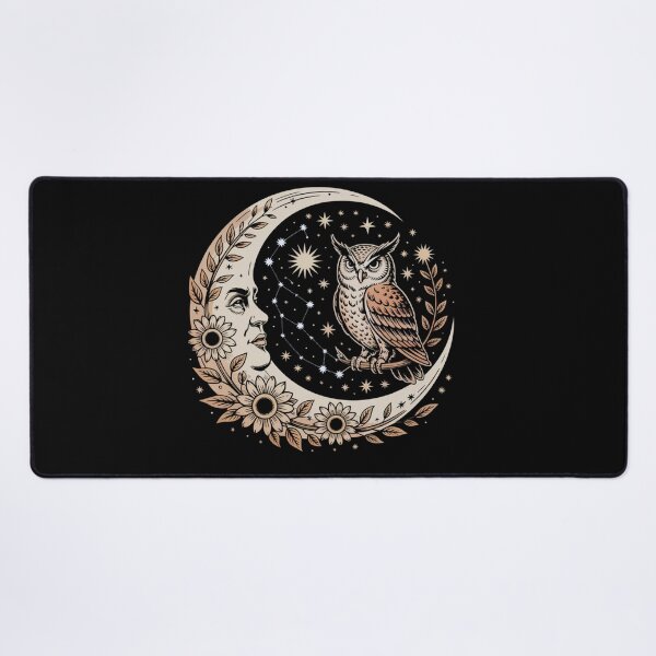 Item preview, Moon and Owl with Stars – Cosmic Spiritual Illustration designed and sold by WitchyWhisper.