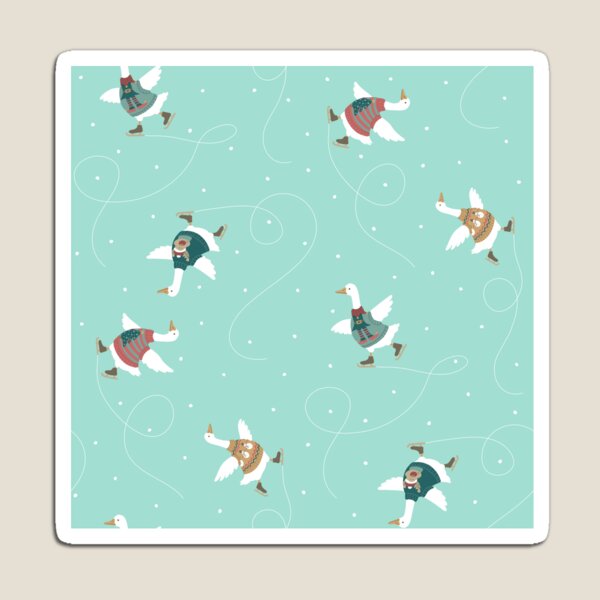 Item preview, Ice Skating Geese with Cute Christmas Sweaters designed and sold by piptompatternco.