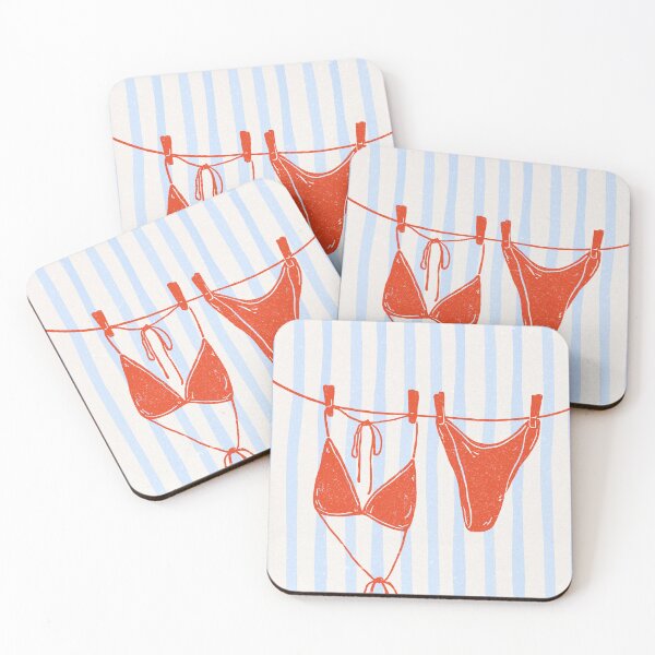 Item preview, Colorful Bikini on Clothesline designed and sold by MurellosArt.