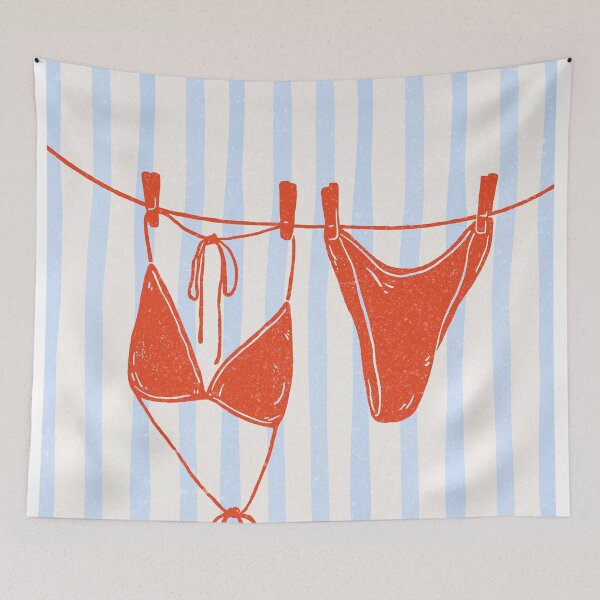 Item preview, Colorful Bikini on Clothesline designed and sold by MurellosArt.
