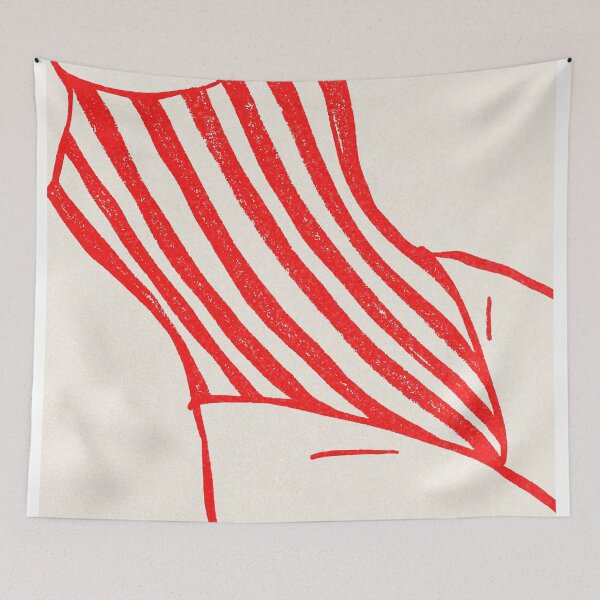 Item preview, Striped Red Swimsuit Minimalist designed and sold by MurellosArt.