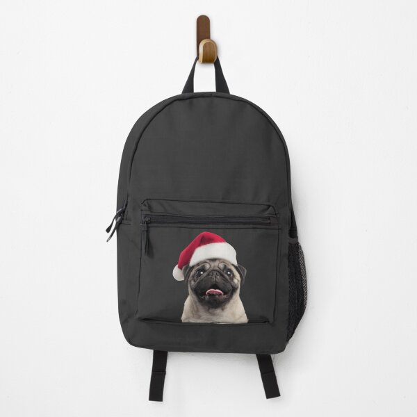 Item preview, Pug dog with Christmas Hat – Festive Pug Xmas Design designed and sold by LazyOwlStore.