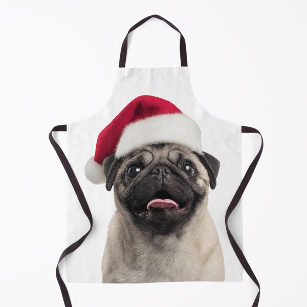 Item preview, Pug dog with Christmas Hat – Festive Pug Xmas Design designed and sold by LazyOwlStore.