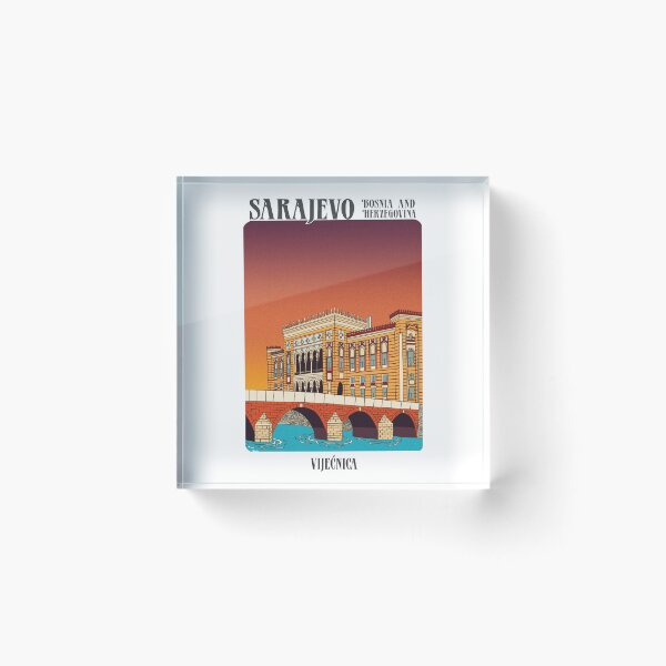 Item preview, National Library of Sarajevo at sunset, Vijecnica designed and sold by petiteToulon.