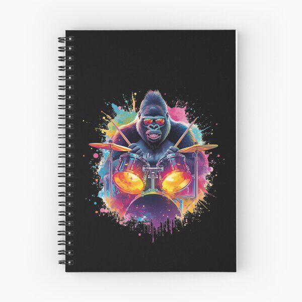 Item preview, Cool Gorilla Drummer | Colorful Neon Music Splash Art Design designed and sold by ColorSplash123.