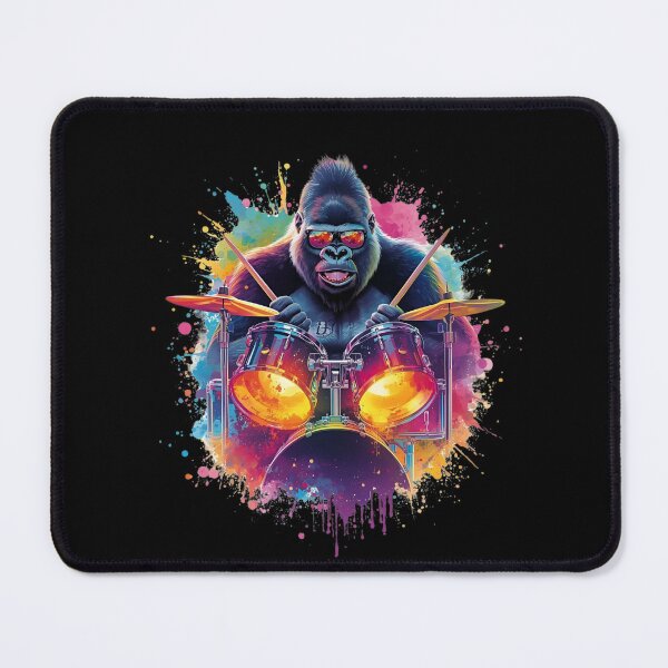 Item preview, Cool Gorilla Drummer | Colorful Neon Music Splash Art Design designed and sold by ColorSplash123.