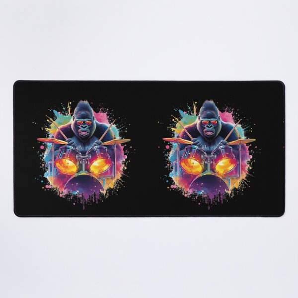 Item preview, Cool Gorilla Drummer | Colorful Neon Music Splash Art Design designed and sold by ColorSplash123.