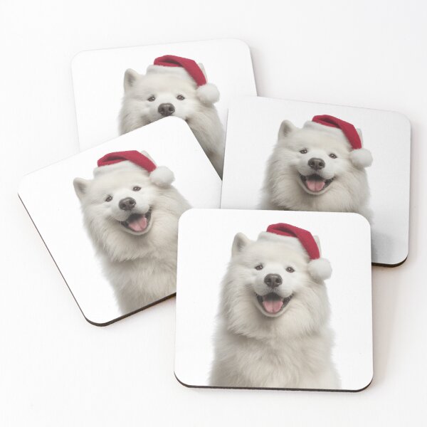 Item preview, Samoyed dog with Christmas Hat – Festive Samoyed Xmas Design designed and sold by LazyOwlStore.