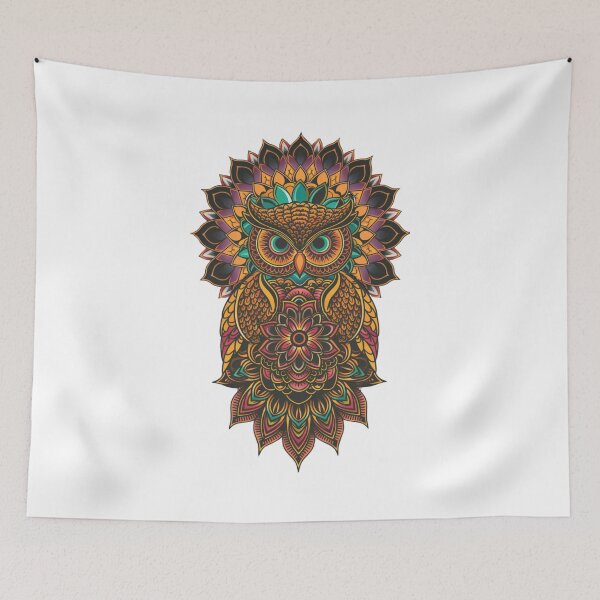 Item preview, Colorful Ornamental Owl – Mystical Mandala Illustration designed and sold by WitchyWhisper.