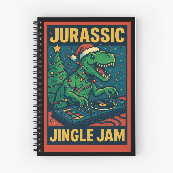 Item preview, Jurassic Jingle Jam – DJ Dinosaur Christmas Party Design designed and sold by Ombrya.