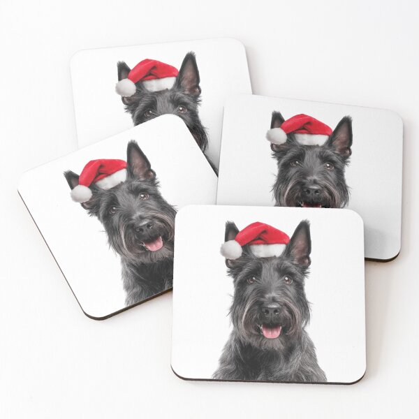 Item preview, Scottish Terrier dog with Christmas Hat – Festive Scottie dog Xmas Design designed and sold by LazyOwlStore.