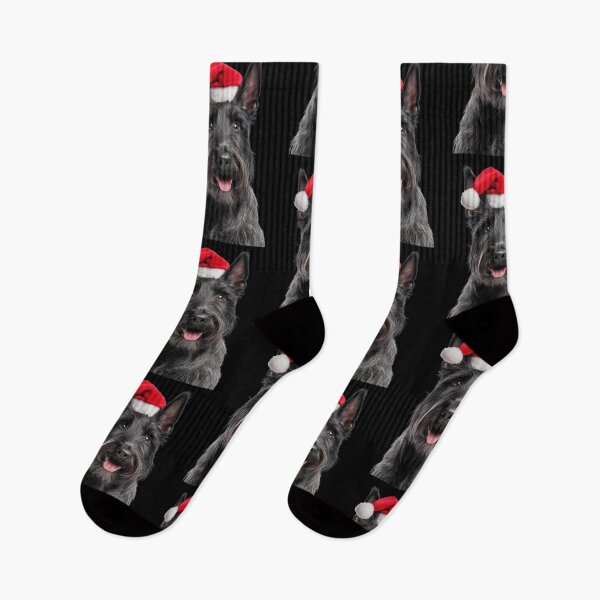 Item preview, Scottish Terrier dog with Christmas Hat – Festive Scottie dog Xmas Design designed and sold by LazyOwlStore.