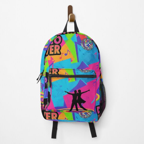 Item preview, Disco Fever Neon Pattern 70s and 80s - Printed Textile Dancers and Vinyl - Retro Groovy Party Night designed and sold by DibuHumor.