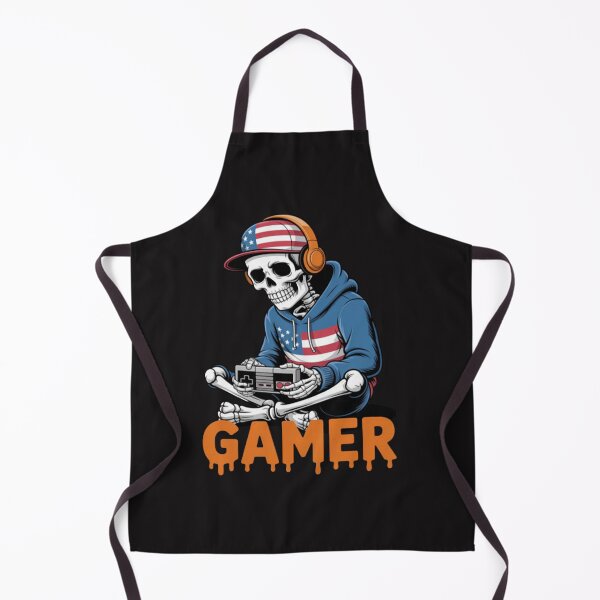 Item preview, Patriotic Halloween Skeleton Gamer Skeleton US Flag designed and sold by CraftyCuttable.