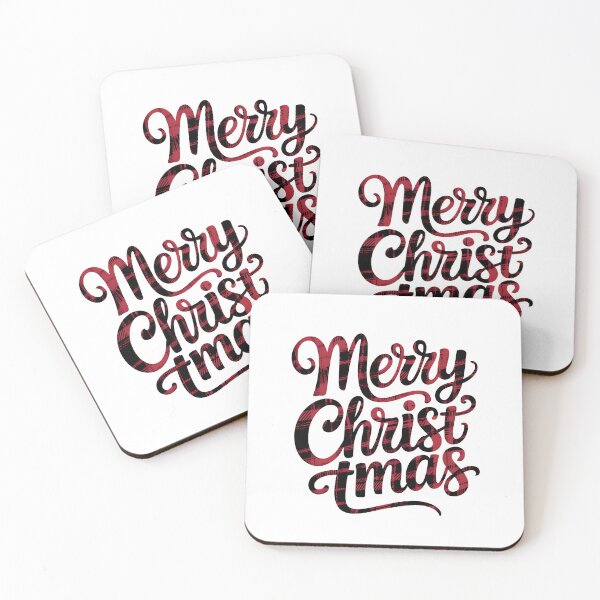 Item preview, Plaid Merry Christmas Typography designed and sold by sandrahofer-art.