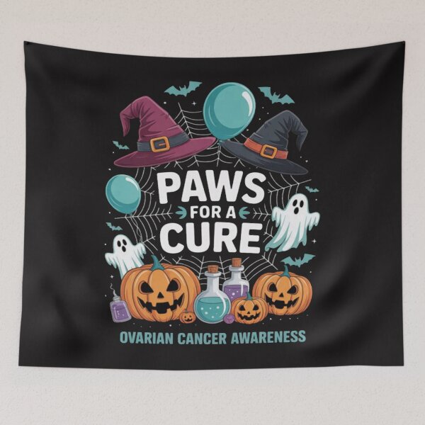 Item preview, Paws For A Cure Ovarian Cancer Awareness Halloween designed and sold by CraftyCuttable.