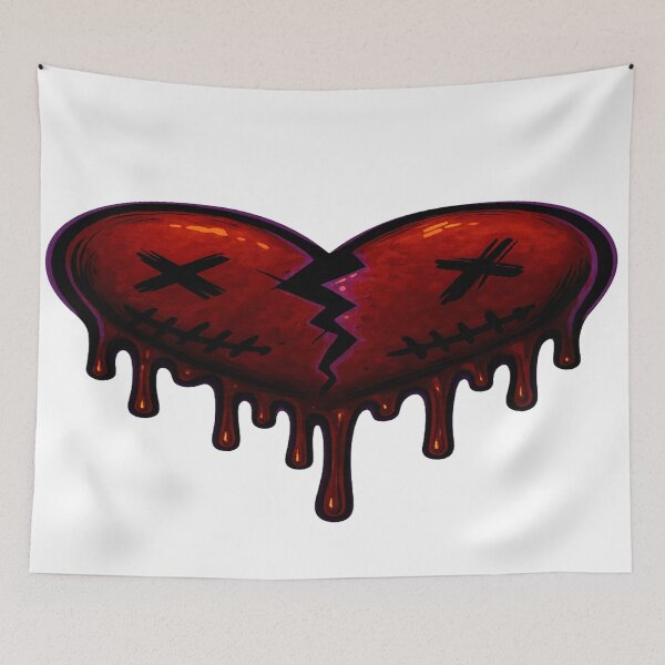 Item preview, Broken Heart Drip: Gothic Skull Love Agony designed and sold by ScarredGoddess.