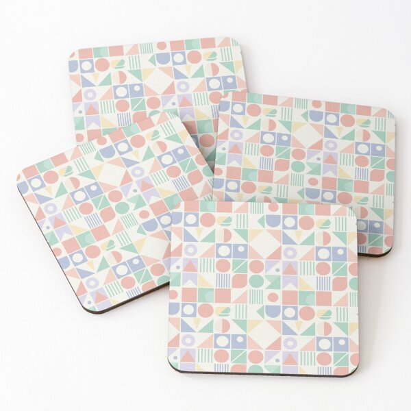 Item preview, Abstract Pastel Geometric Pattern - Retro Memphis Style Group - Modern Color Block Design for Home and Fashion designed and sold by DibuHumor.