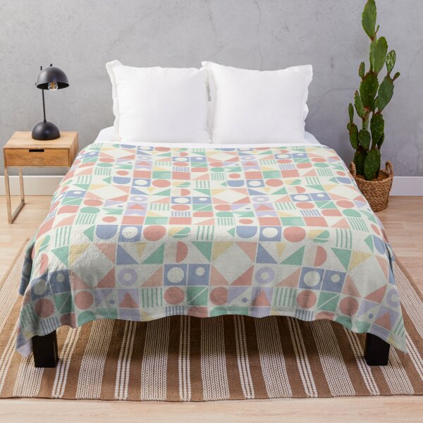 Item preview, Abstract Pastel Geometric Pattern - Retro Memphis Style Group - Modern Color Block Design for Home and Fashion designed and sold by DibuHumor.