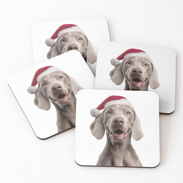 Item preview, Weimaraner dog with Christmas Hat – Festive Weimaraner Xmas Design designed and sold by LazyOwlStore.