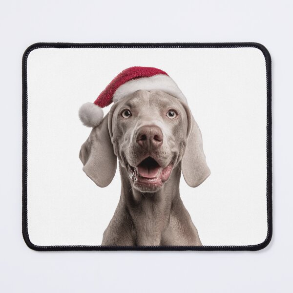 Item preview, Weimaraner dog with Christmas Hat – Festive Weimaraner Xmas Design designed and sold by LazyOwlStore.