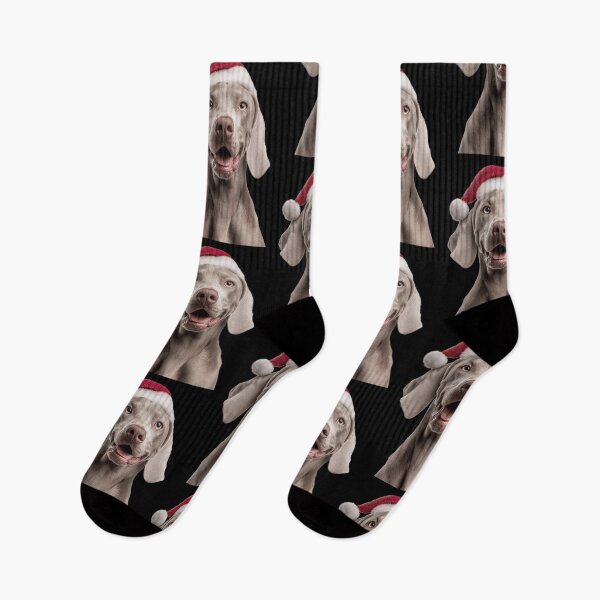Item preview, Weimaraner dog with Christmas Hat – Festive Weimaraner Xmas Design designed and sold by LazyOwlStore.
