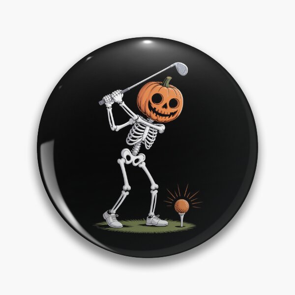 Item preview, Pumpkin Skeleton Playing Golf Matching Halloween designed and sold by HellD3vil-Art.