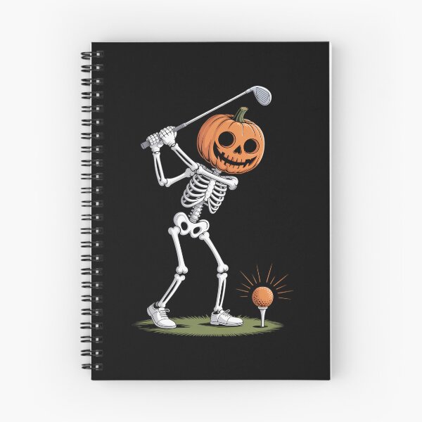 Item preview, Pumpkin Skeleton Playing Golf Matching Halloween designed and sold by HellD3vil-Art.
