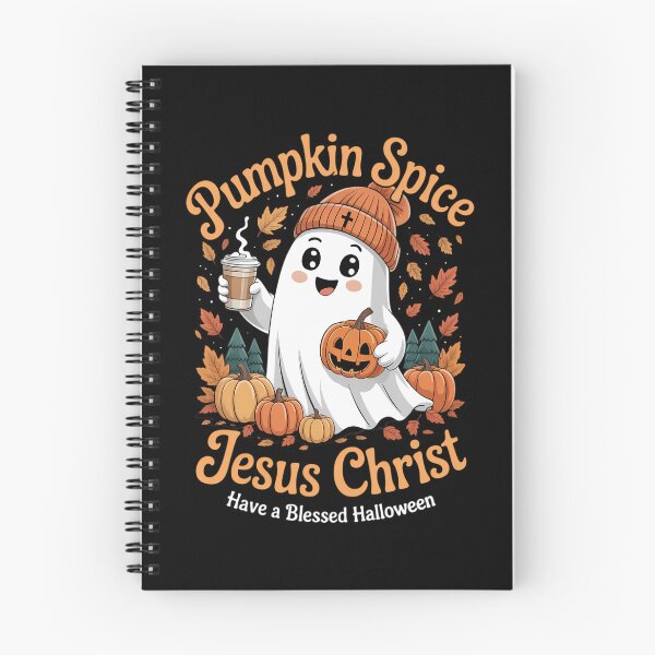 Item preview, Pumpkin spice & Jesus Christ ghost pumpkin spice Halloween designed and sold by HellD3vil-Art.
