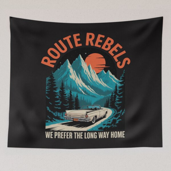 Item preview, Route Rebels Road Trip Car Driving Winding Mountain Road designed and sold by CraftyCuttable.