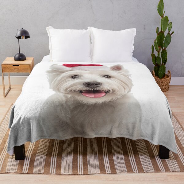 Item preview, West Highland White Terrier dog with Christmas Hat – Festive Westie dog Xmas Design designed and sold by LazyOwlStore.
