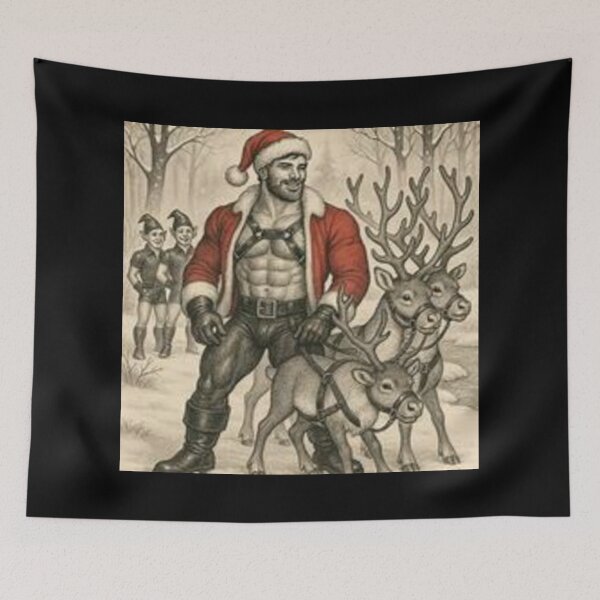 Item preview, Gay Christmas "Christmas is Snow Fun Without Leather" Gay Leather Pride Graphic Design designed and sold by ItsAKinkThing.