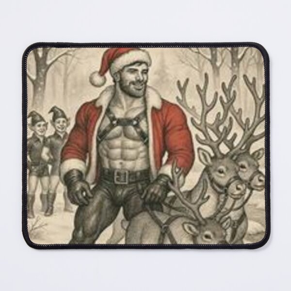 Item preview, Gay Christmas "Christmas is Snow Fun Without Leather" Gay Leather Pride Graphic Design designed and sold by ItsAKinkThing.