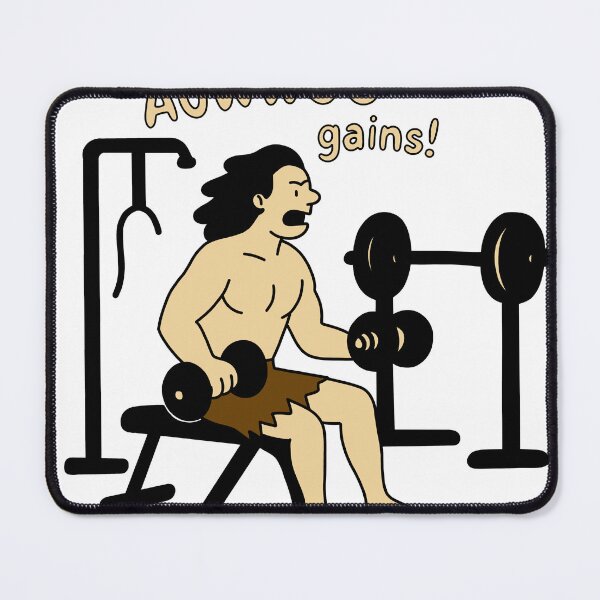 Item preview, AUWWOO Gains – Funny Caveman Lifting Design designed and sold by HAIDR..